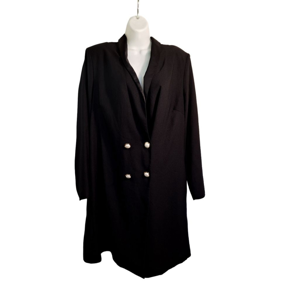ASOS Black Gold Button Blazer Dress sz 18 church office core business casua